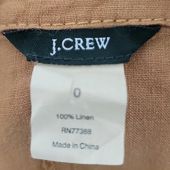 J.CREW Tan Linen Jacket Size 0 - Picture 6 of 6
